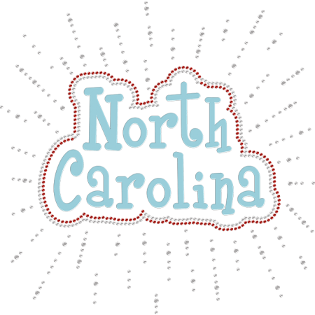 Cute North Carolina Holofoil Rhinestone Transfer Picture to Shirt